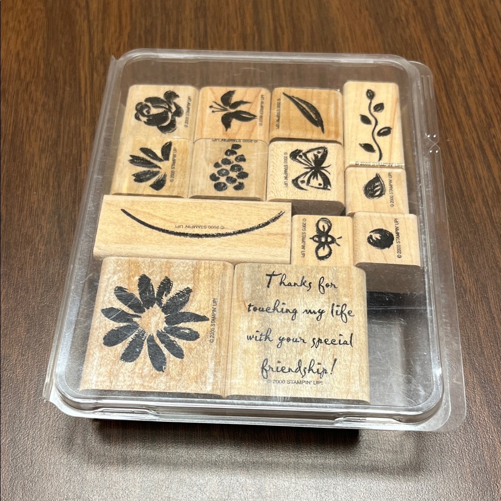 Stampin' Up! Watercolor Garden Wood Rubber Stamp Set,‎ new